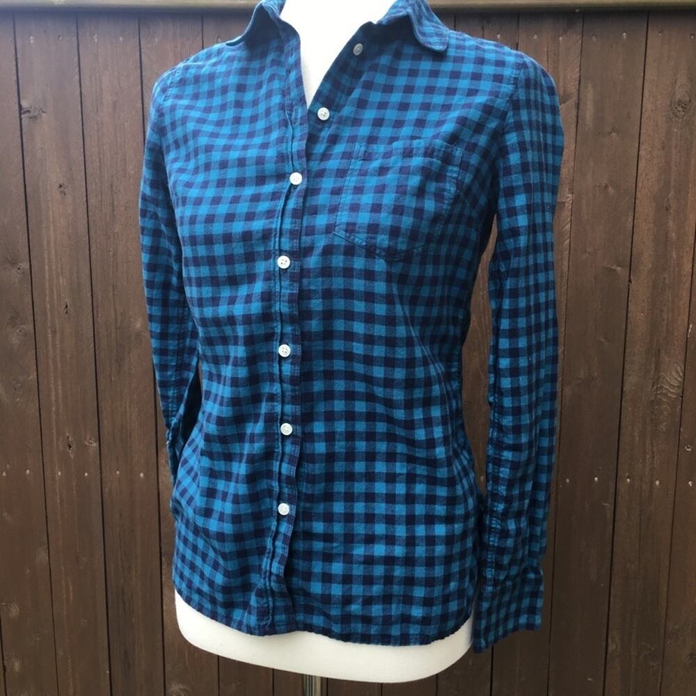 Banana Republic | Size XS Teal/ Navy Button Down